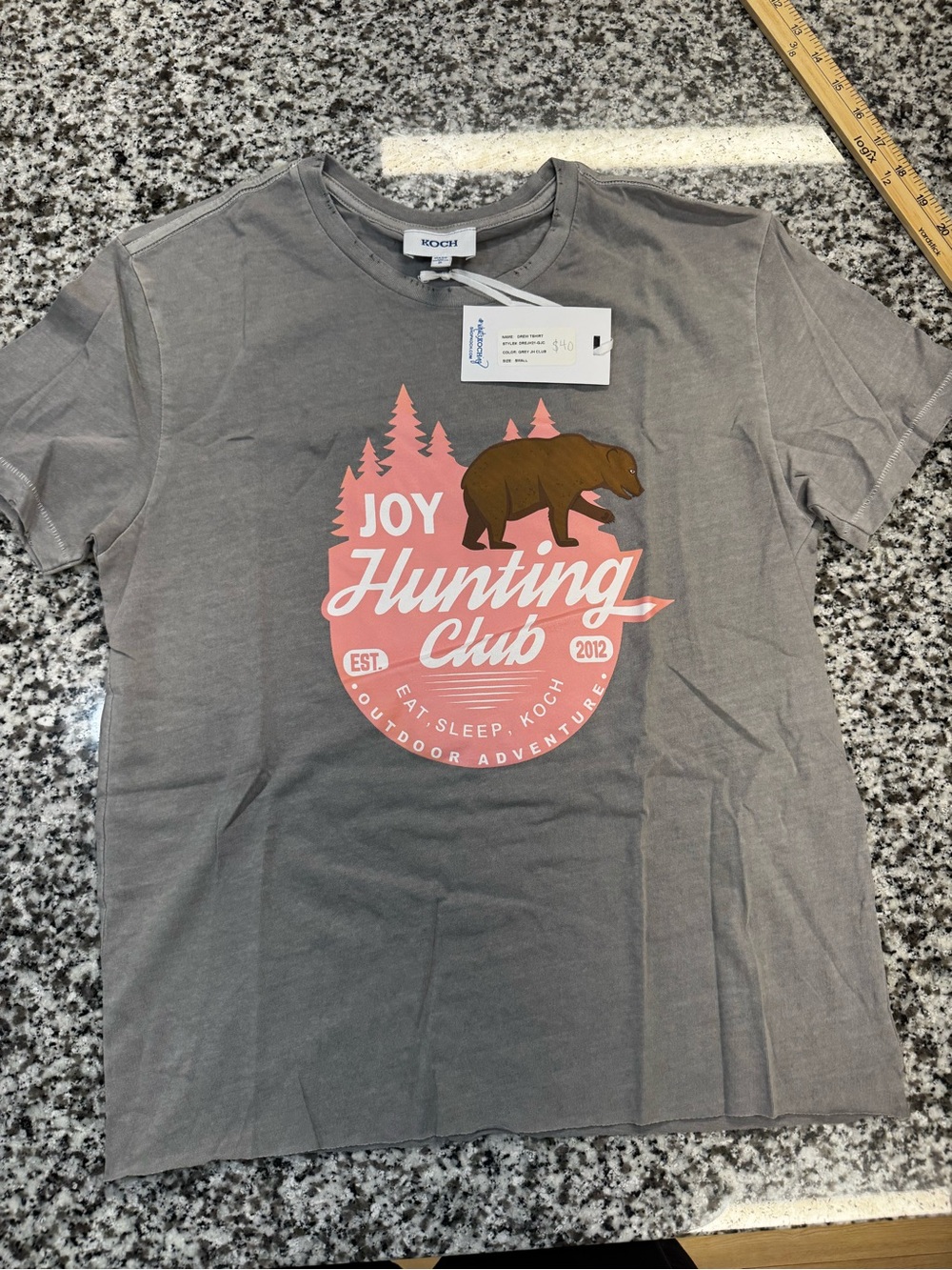 Koch Joy Hunting Club Gray Graphic Crop Top